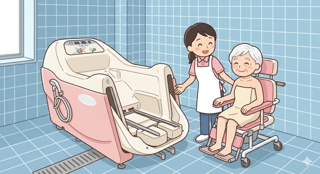 チェアー浴(チェア浴)とは?正式名称や機械浴との違い、注意点、対象者の選定方法