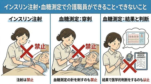インスリン注射・血糖測定で介護職員ができること・できないこと