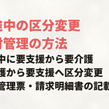 月途中の区分変更、要支援から要介護の給付管理の方法